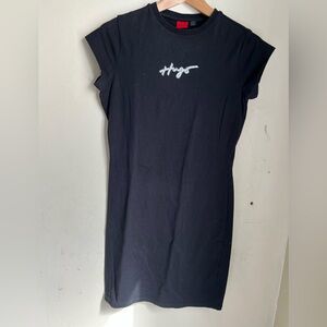 BOSS Black Logo Tee Dress with Script Logo